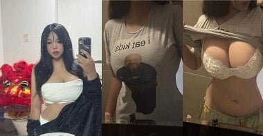 Большая грудь разрезает хвост